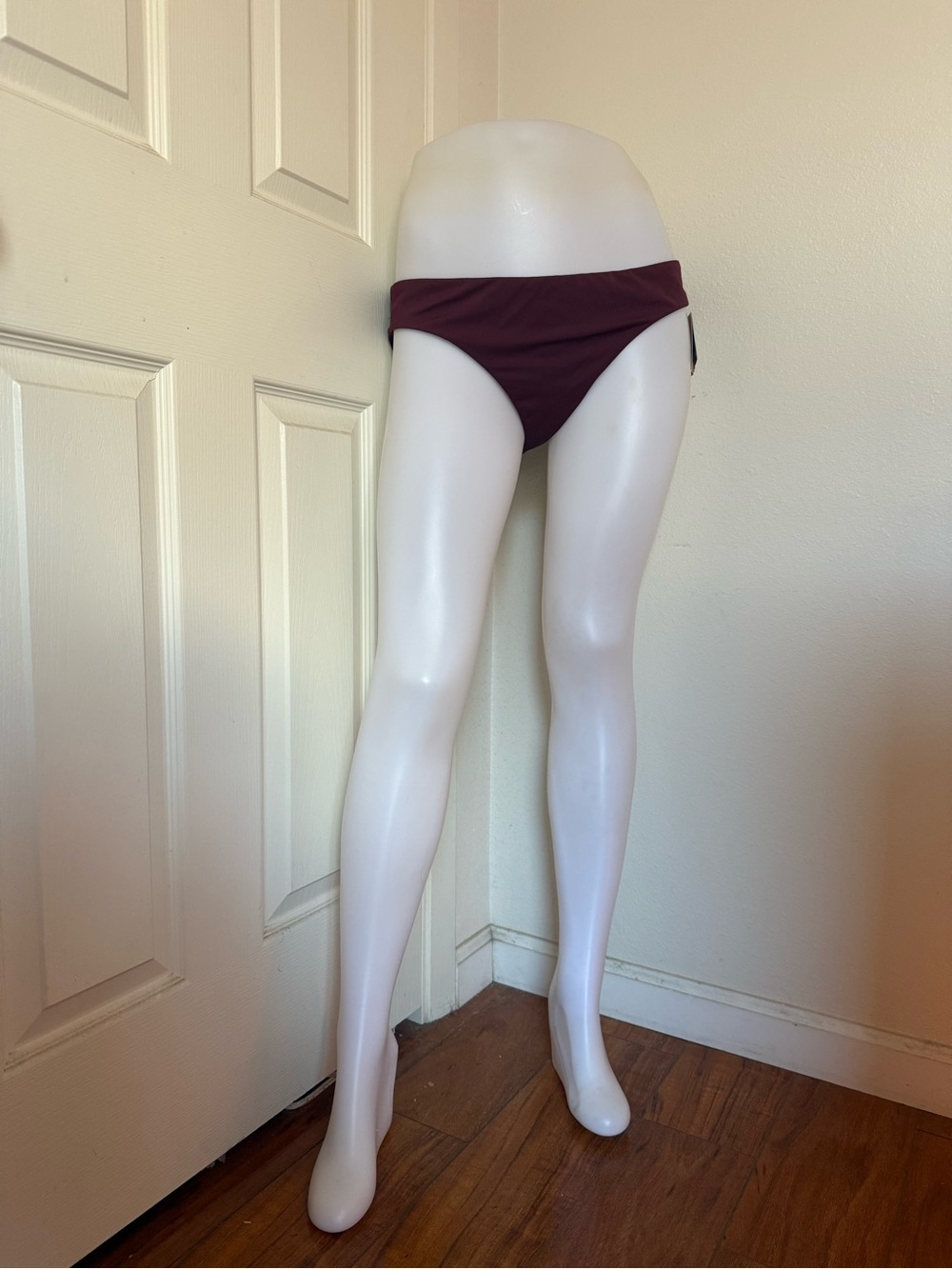 High-Cut Bikini Bottom in Deep Wine